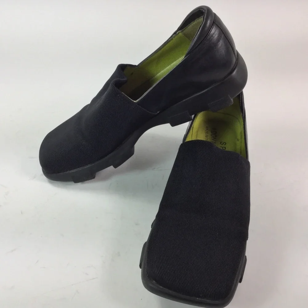 Donald‎ J Pliner Size US 5.5 Loafers Fabric Leather Black Slip On Shoes Womens